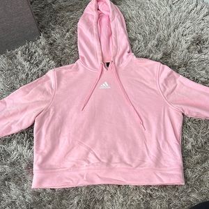 Cropped pink adidas sweatshirt